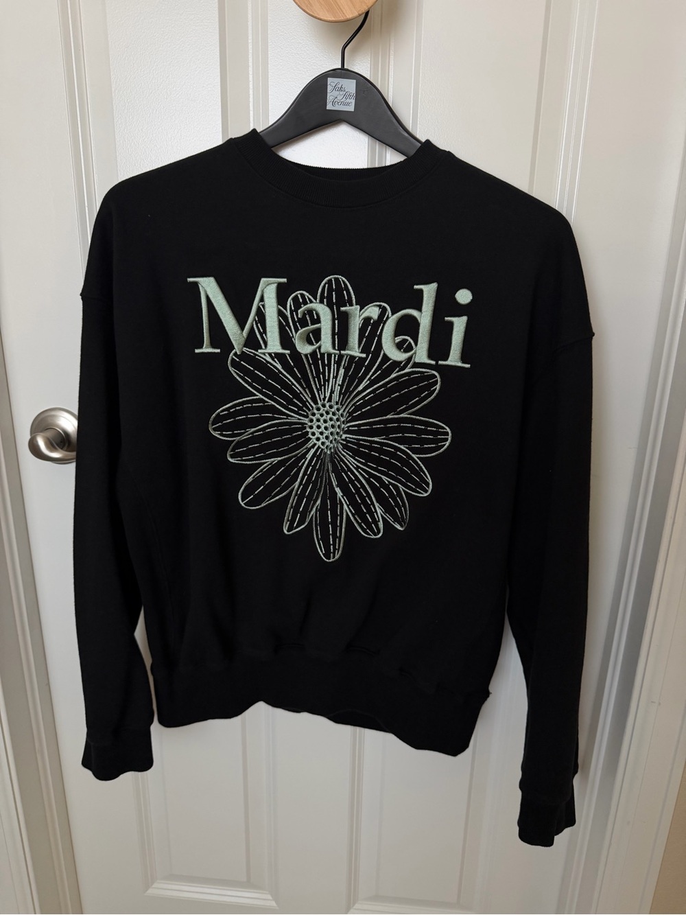 Mardi Mercredi Black Flower Logo Sweatshirt One Size